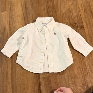 Ralph Lauren White Button-Down Shirt with Polo Pony